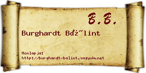 Burghardt Bálint névjegykártya
