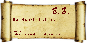 Burghardt Bálint névjegykártya